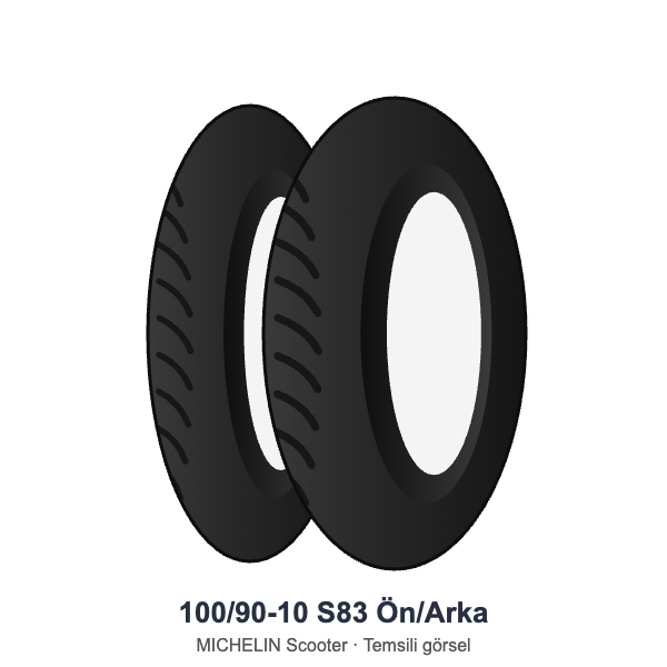 Michelin 100/90-10 S83 Scooter Ön/Arka Lastik