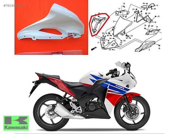 11-17 CBR 125 KAFA GRENAJI SAĞ TARAF SIFIR ORIJINAL BEYAZ RENK
